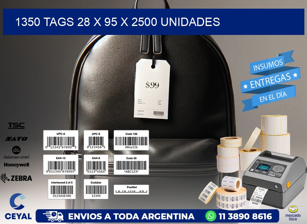 1350 TAGS 28 x 95 X 2500 UNIDADES
