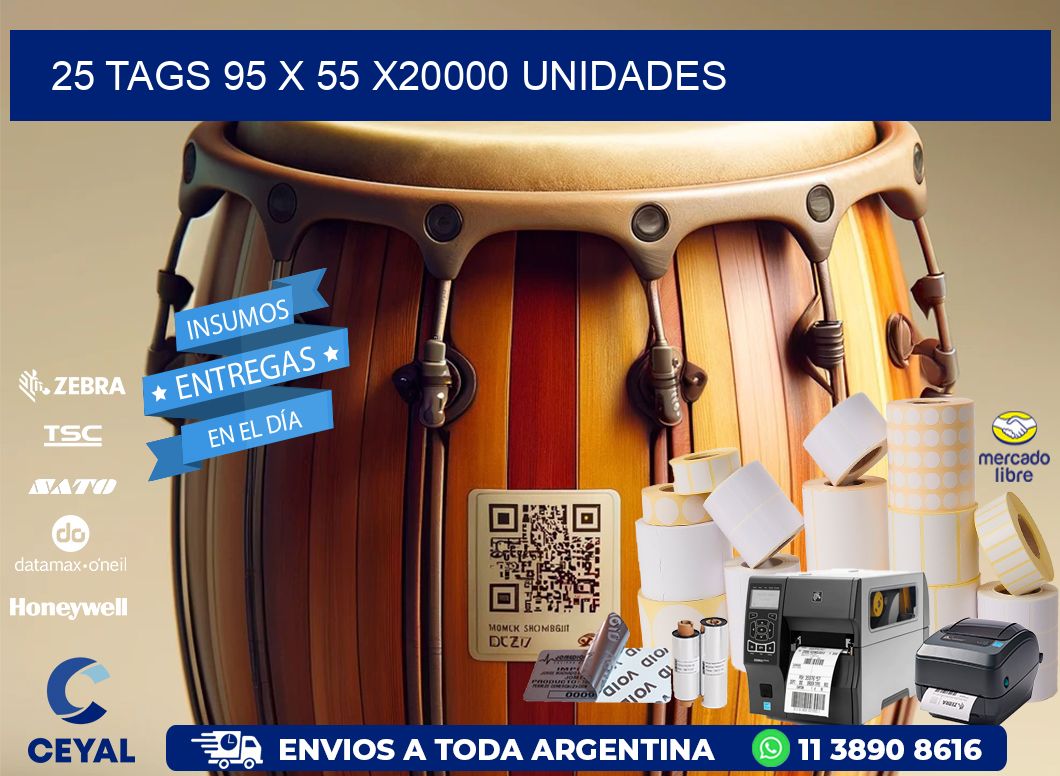 25 TAGS 95 x 55 X20000 UNIDADES