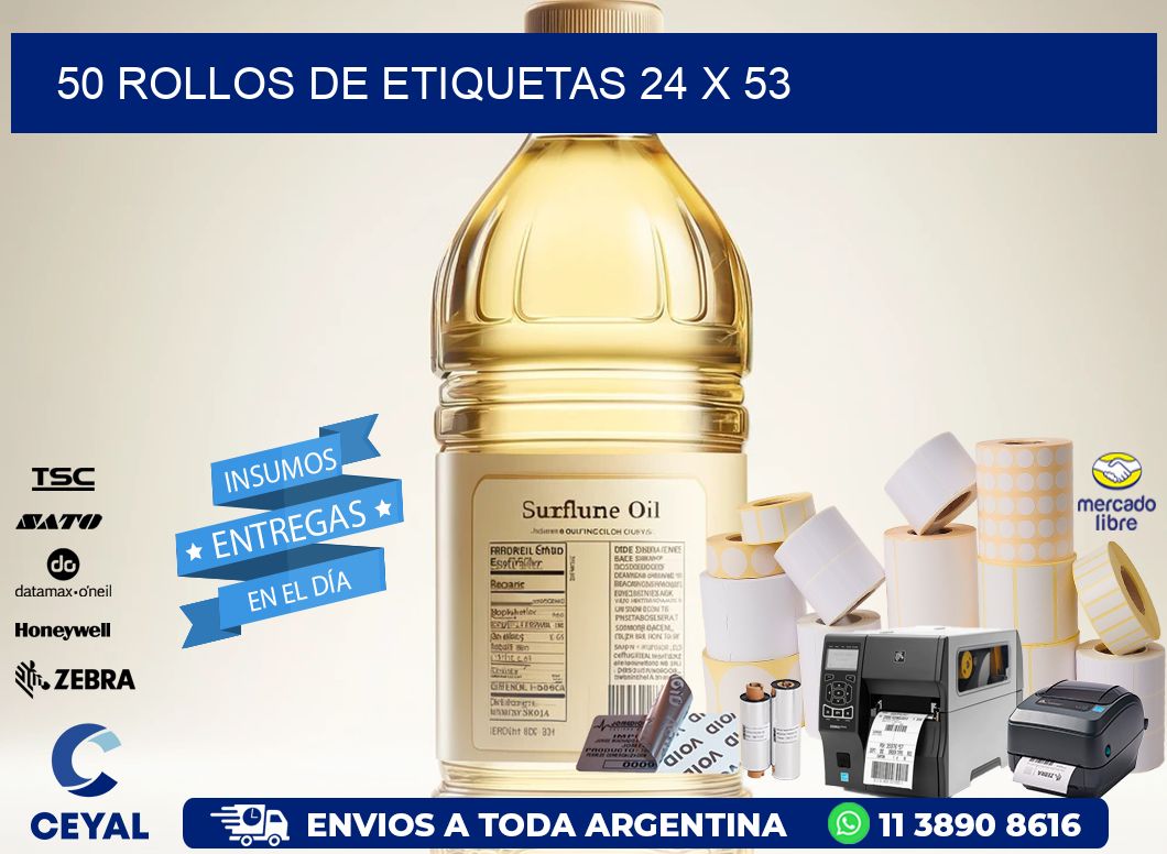 50 ROLLOS DE ETIQUETAS 24 x 53