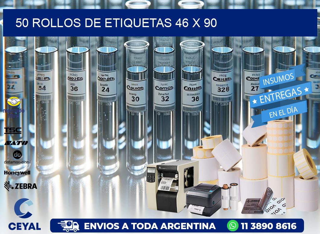 50 ROLLOS DE ETIQUETAS 46 x 90