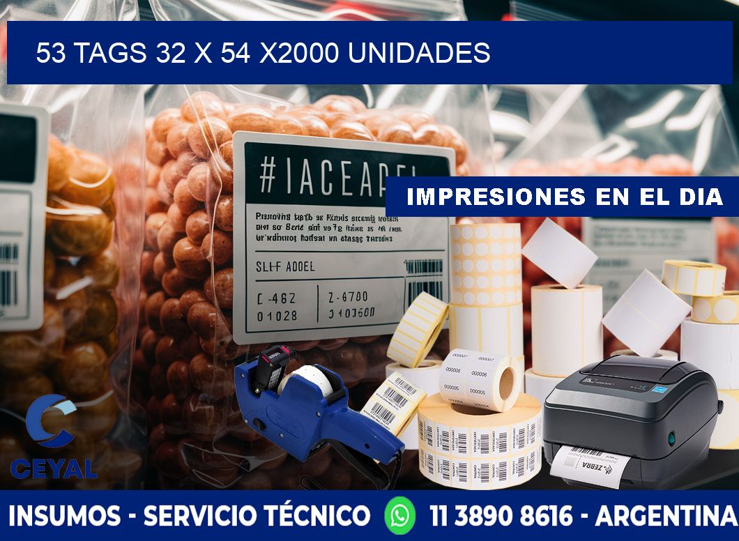 53 TAGS 32 x 54 X2000 UNIDADES