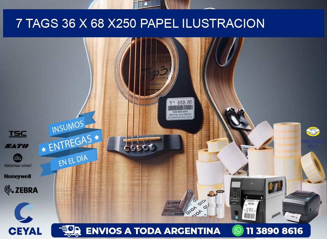 7 TAGS 36 x 68 X250 PAPEL ILUSTRACION