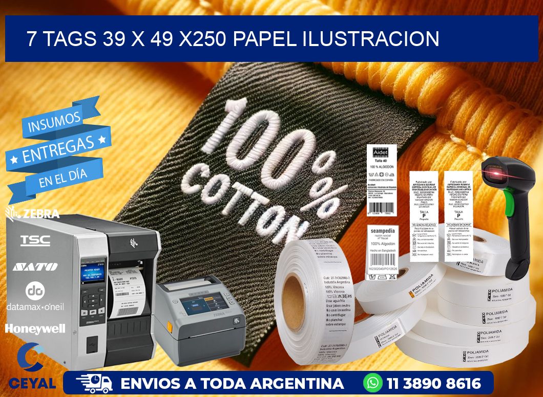 7 TAGS 39 x 49 X250 PAPEL ILUSTRACION