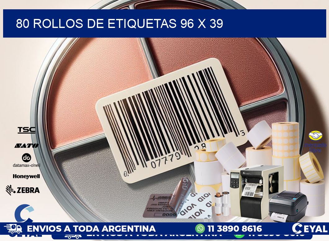 80 ROLLOS DE ETIQUETAS 96 x 39