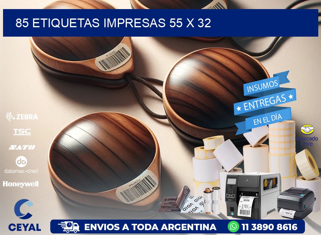 85 ETIQUETAS IMPRESAS 55 x 32