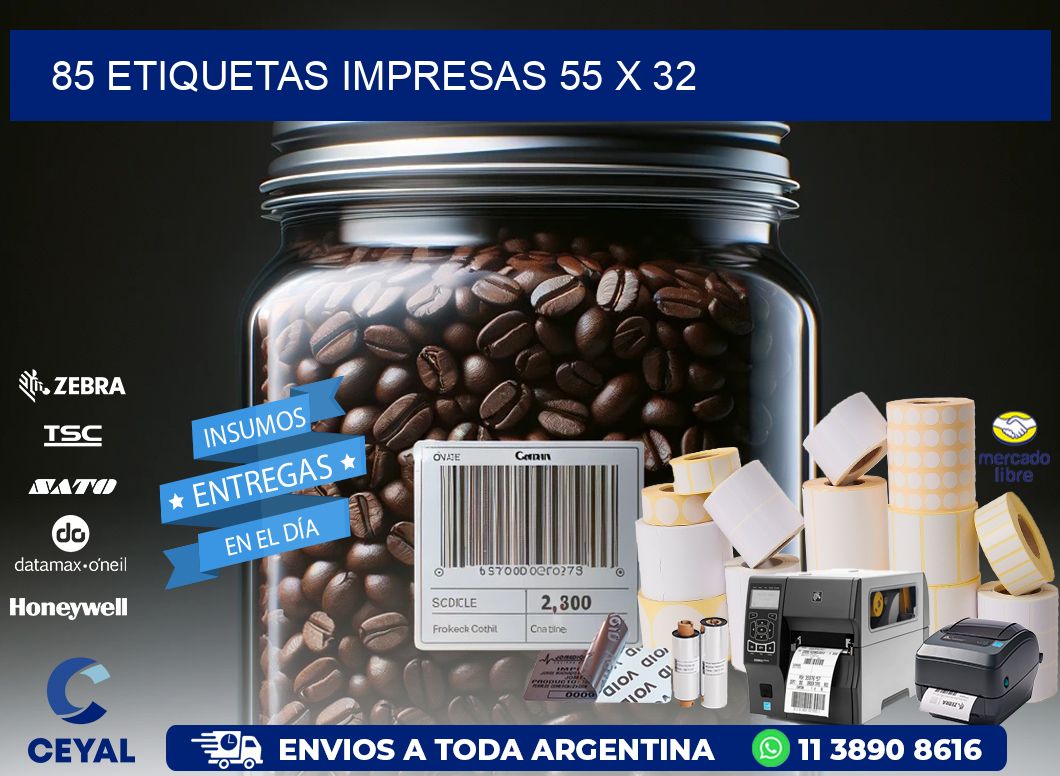85 ETIQUETAS IMPRESAS 55 x 32