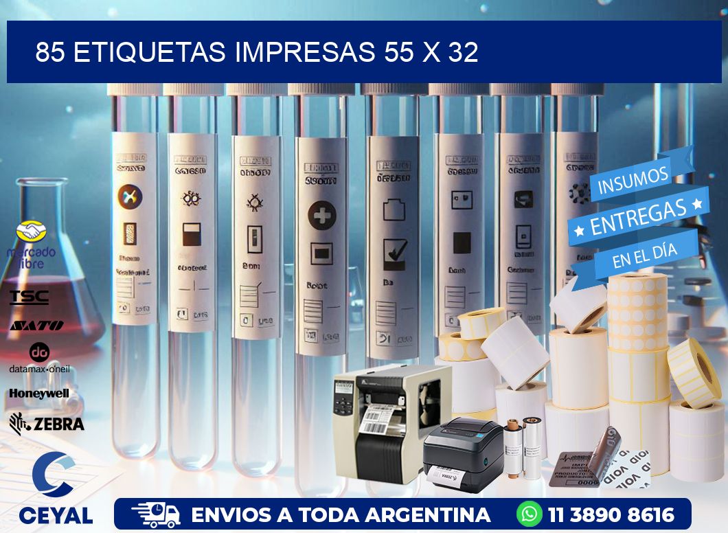 85 ETIQUETAS IMPRESAS 55 x 32