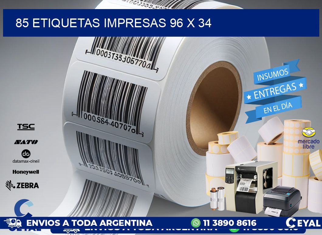 85 ETIQUETAS IMPRESAS 96 x 34
