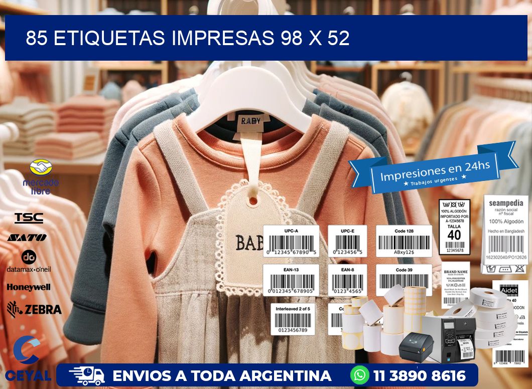 85 ETIQUETAS IMPRESAS 98 x 52