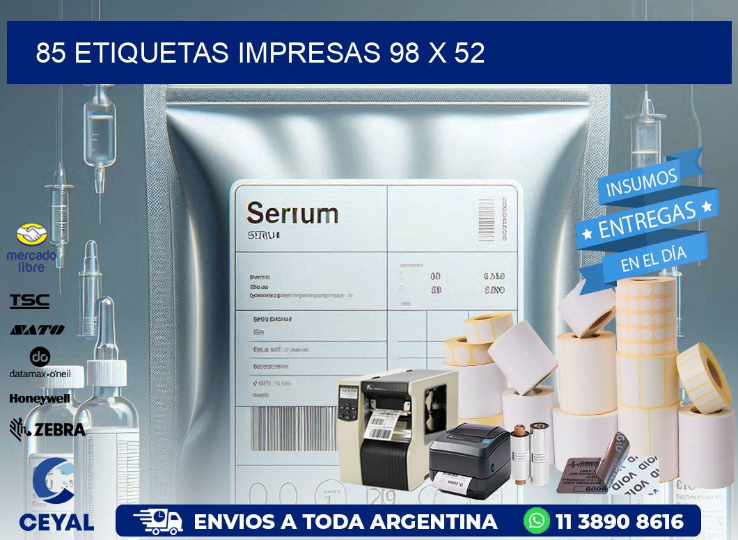85 ETIQUETAS IMPRESAS 98 x 52