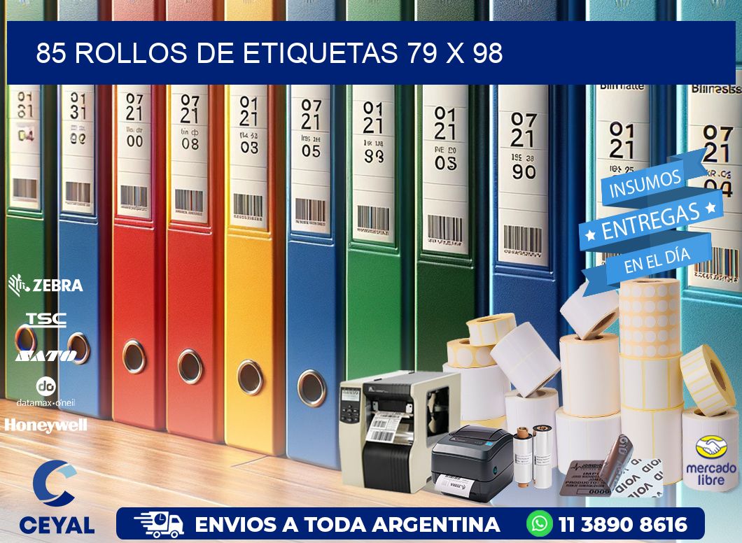 85 ROLLOS DE ETIQUETAS 79 x 98