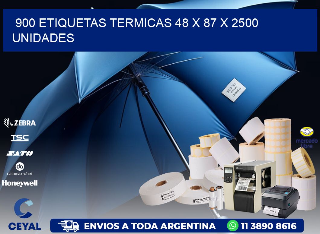 900 ETIQUETAS TERMICAS 48 x 87 X 2500 UNIDADES
