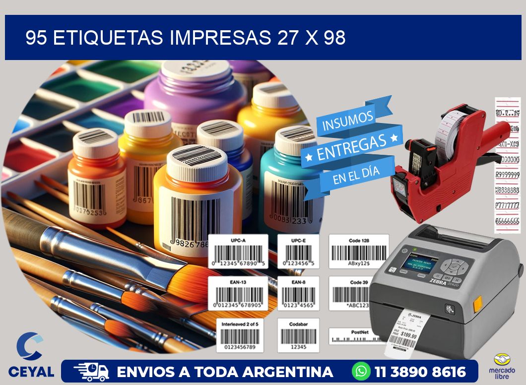 95 ETIQUETAS IMPRESAS 27 x 98