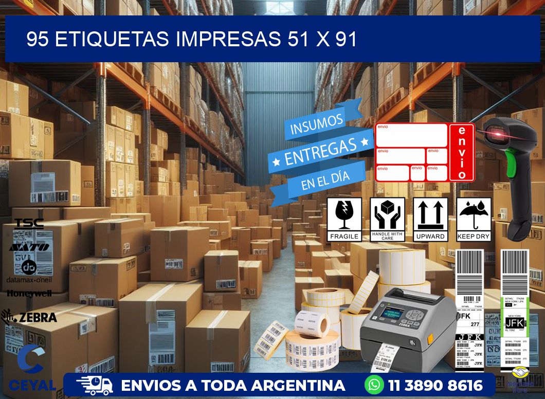 95 ETIQUETAS IMPRESAS 51 x 91