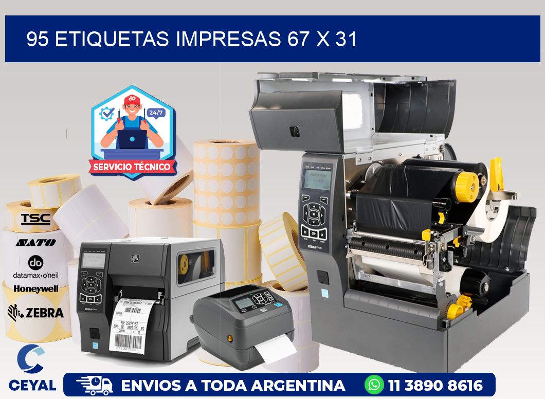 95 ETIQUETAS IMPRESAS 67 x 31