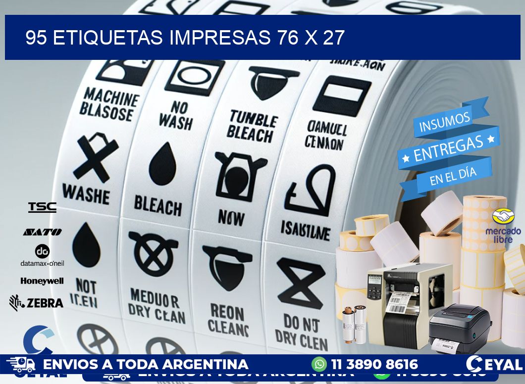 95 ETIQUETAS IMPRESAS 76 x 27