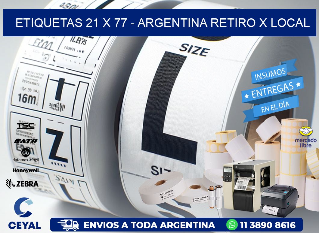ETIQUETAS 21 x 77 - ARGENTINA RETIRO X LOCAL