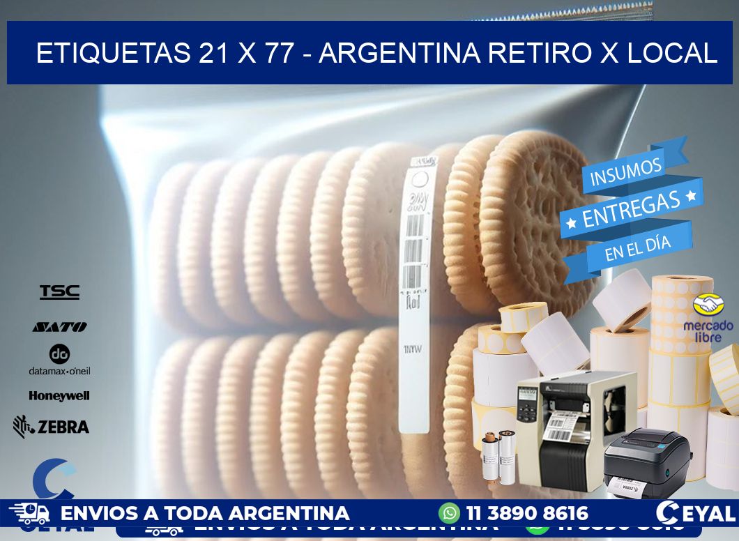 ETIQUETAS 21 x 77 - ARGENTINA RETIRO X LOCAL