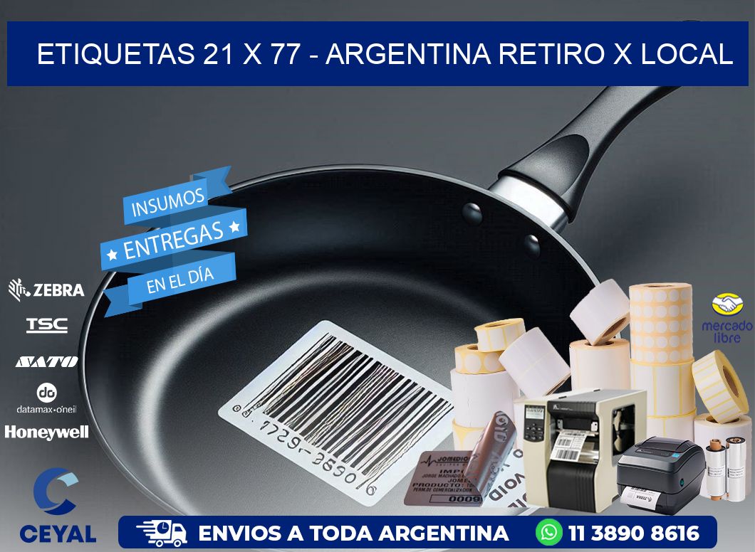 ETIQUETAS 21 x 77 - ARGENTINA RETIRO X LOCAL