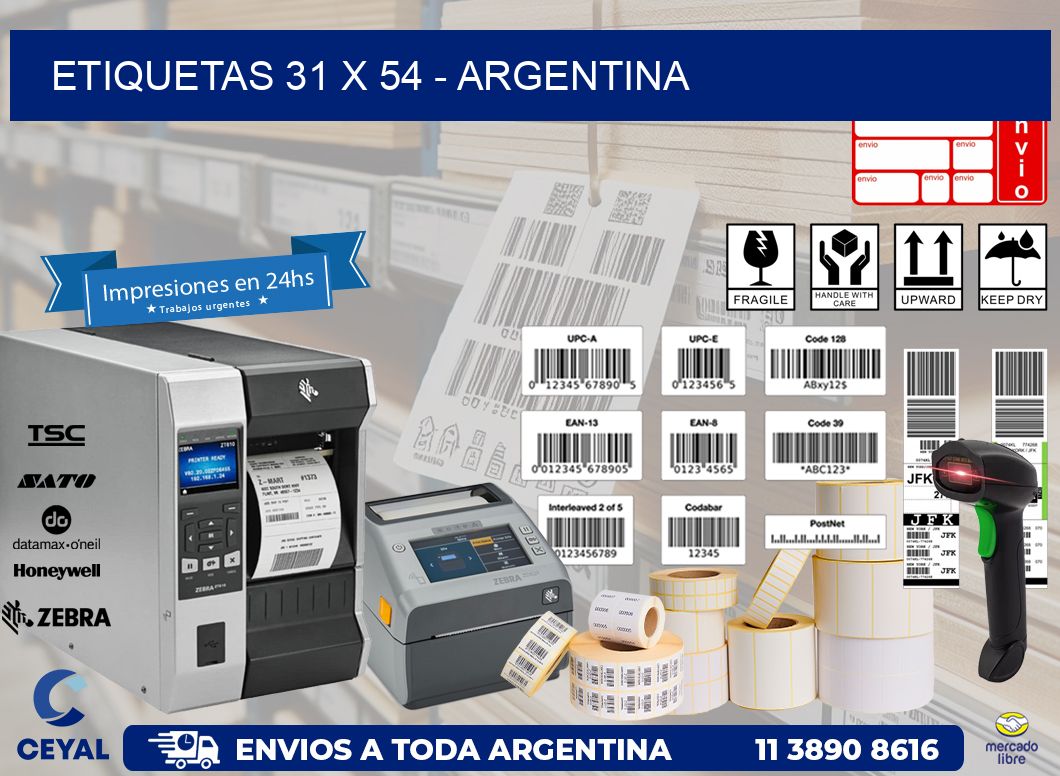 ETIQUETAS 31 x 54 - ARGENTINA