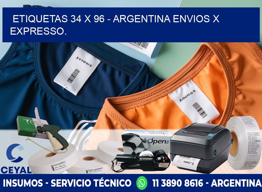 ETIQUETAS 34 x 96 - ARGENTINA ENVIOS X EXPRESSO.