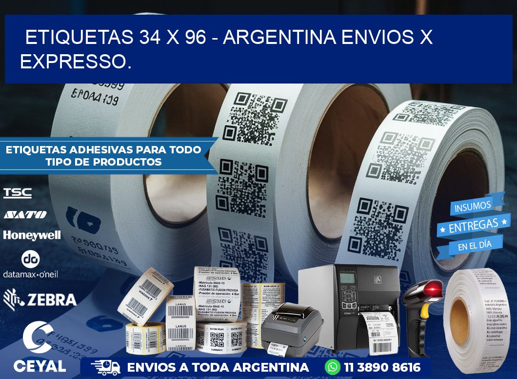 ETIQUETAS 34 x 96 – ARGENTINA ENVIOS X EXPRESSO.