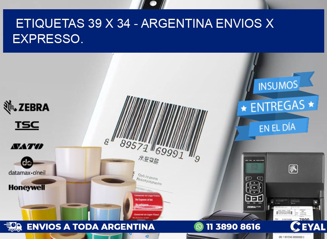 ETIQUETAS 39 x 34 - ARGENTINA ENVIOS X EXPRESSO.