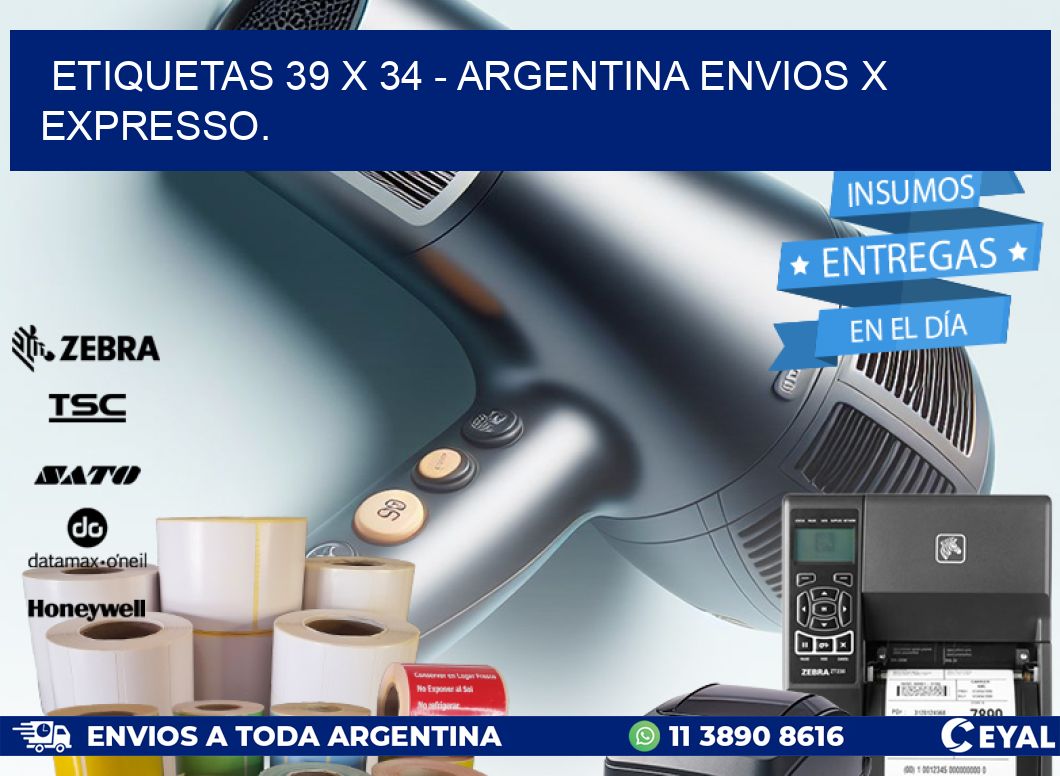 ETIQUETAS 39 x 34 - ARGENTINA ENVIOS X EXPRESSO.