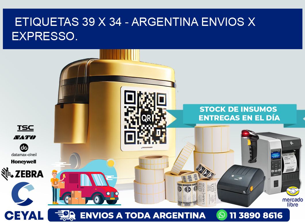 ETIQUETAS 39 x 34 – ARGENTINA ENVIOS X EXPRESSO.