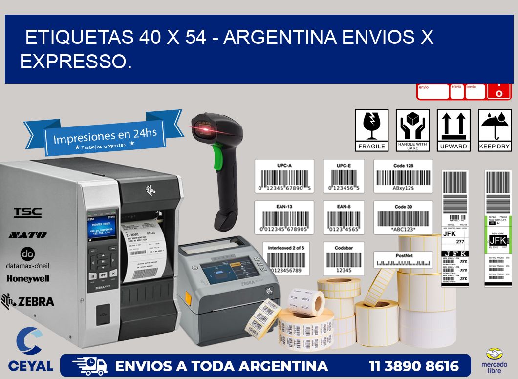 ETIQUETAS 40 x 54 – ARGENTINA ENVIOS X EXPRESSO.