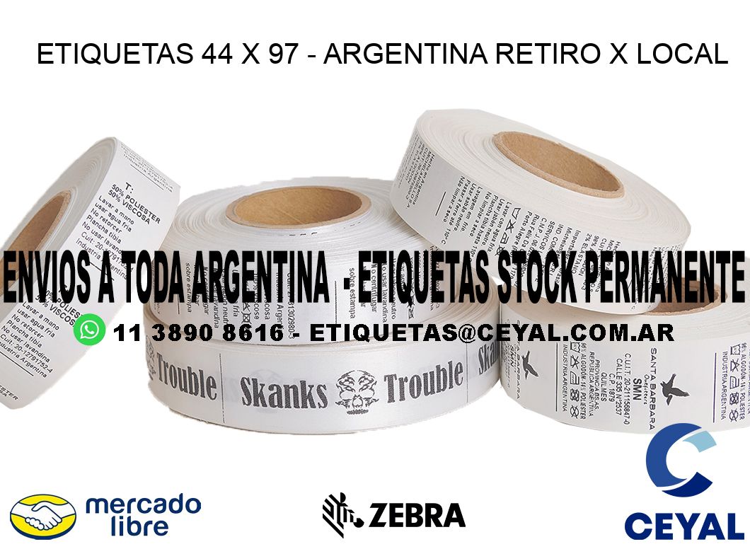 ETIQUETAS 44 x 97 - ARGENTINA RETIRO X LOCAL