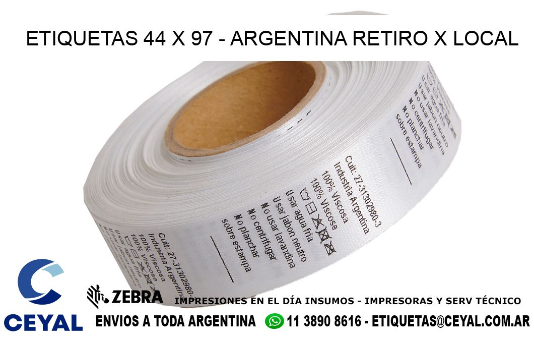 ETIQUETAS 44 x 97 - ARGENTINA RETIRO X LOCAL