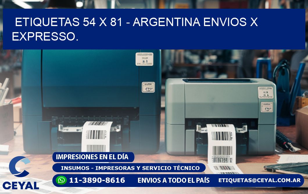 ETIQUETAS 54 x 81 - ARGENTINA ENVIOS X EXPRESSO.