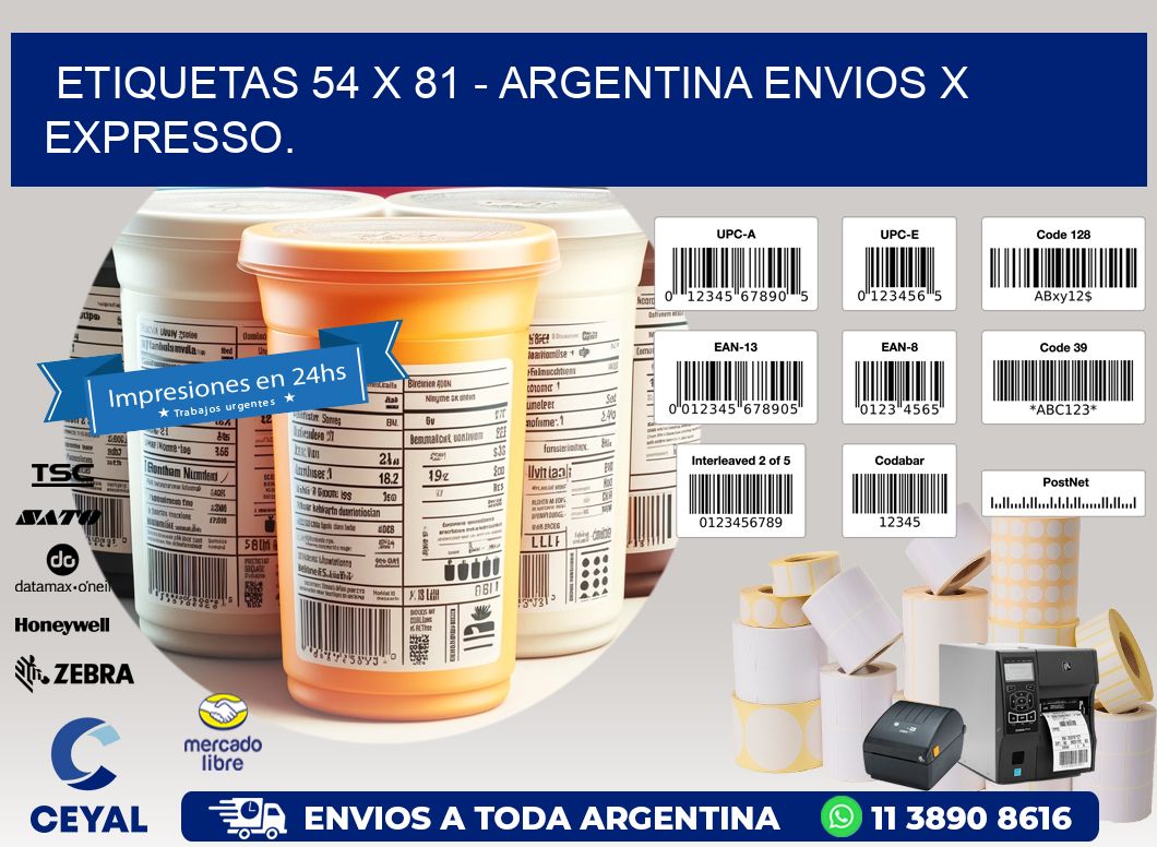 ETIQUETAS 54 x 81 - ARGENTINA ENVIOS X EXPRESSO.