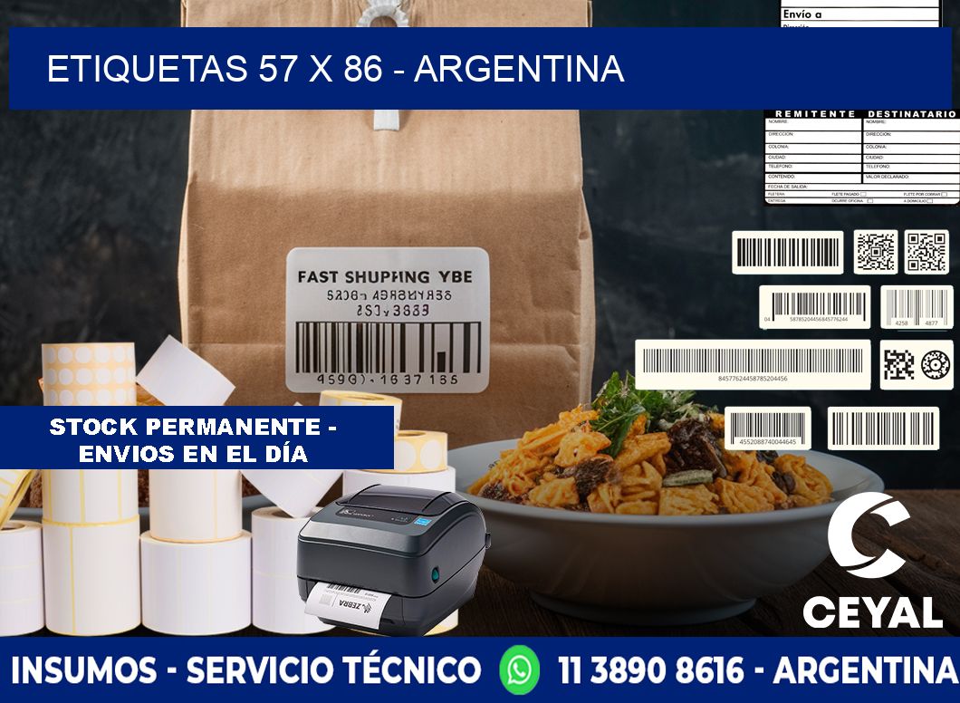ETIQUETAS 57 x 86 - ARGENTINA