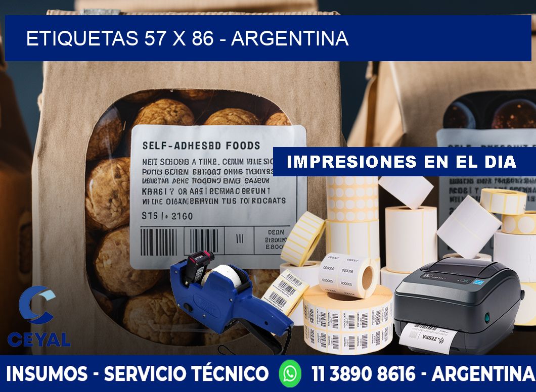 ETIQUETAS 57 x 86 - ARGENTINA