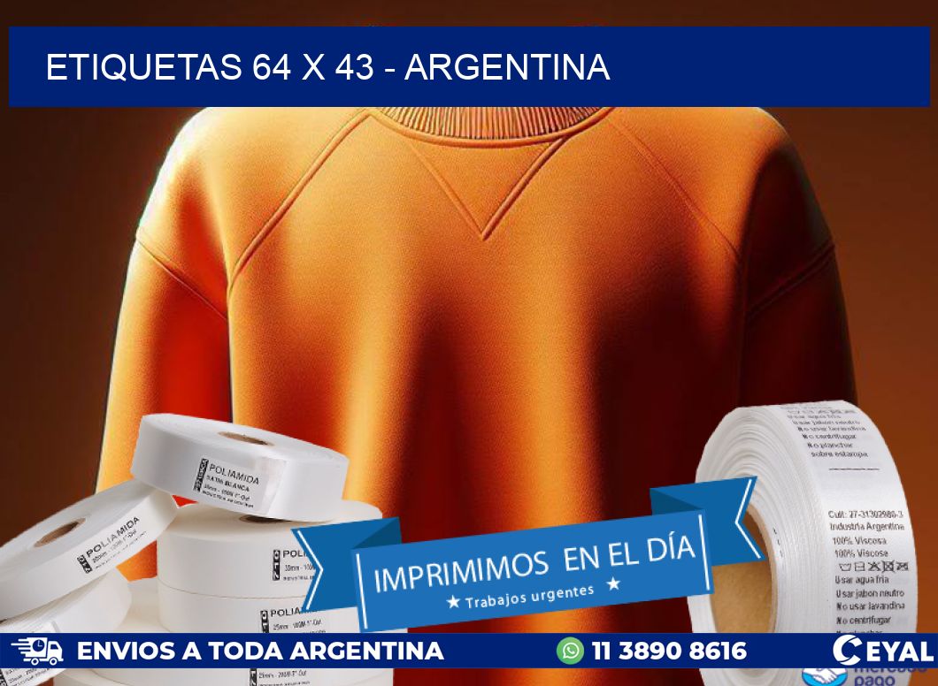 ETIQUETAS 64 x 43 - ARGENTINA