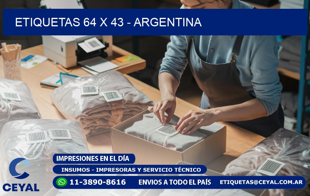 ETIQUETAS 64 x 43 - ARGENTINA