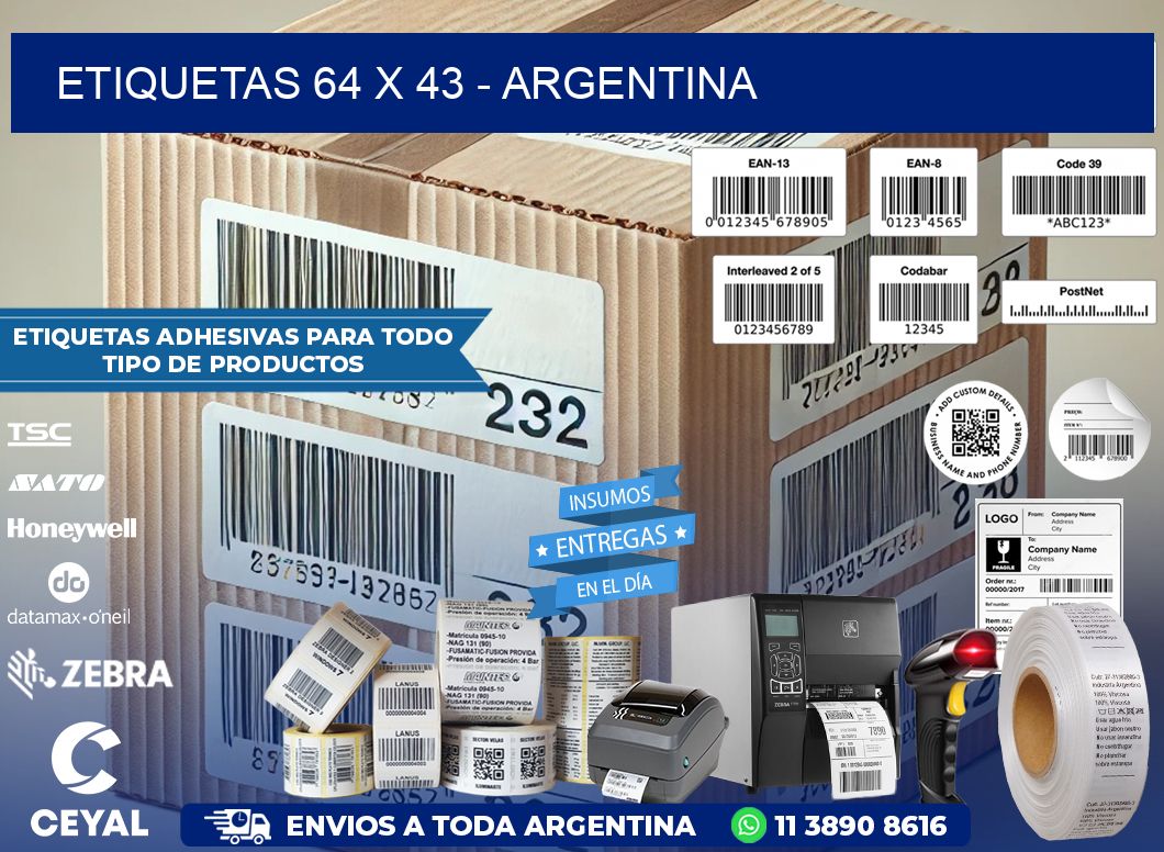 ETIQUETAS 64 x 43 - ARGENTINA