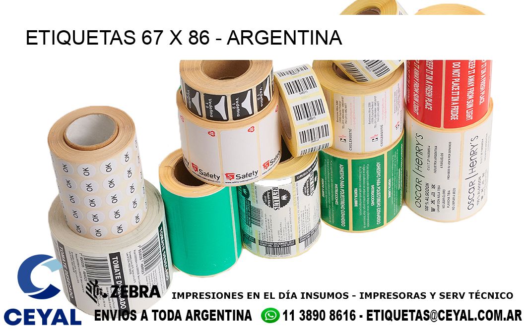 ETIQUETAS 67 x 86 - ARGENTINA