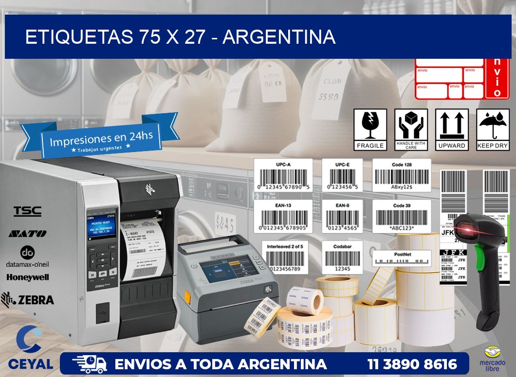 ETIQUETAS 75 x 27 - ARGENTINA