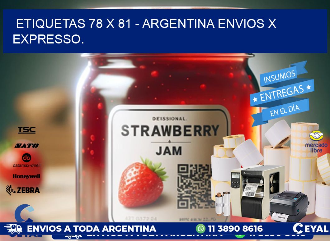 ETIQUETAS 78 x 81 - ARGENTINA ENVIOS X EXPRESSO.