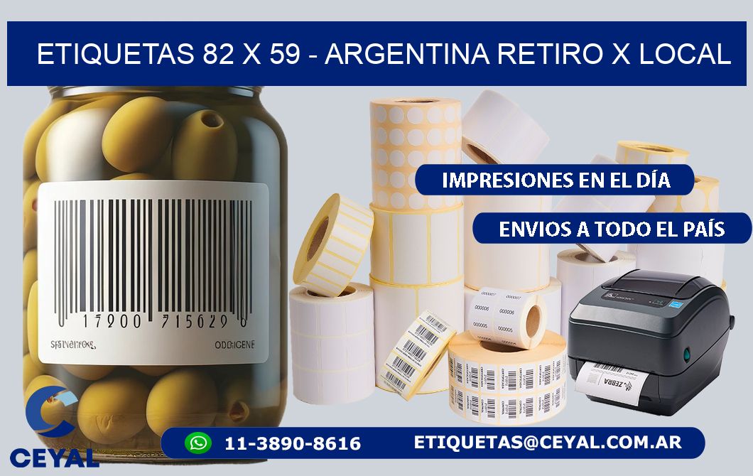 ETIQUETAS 82 x 59 - ARGENTINA RETIRO X LOCAL