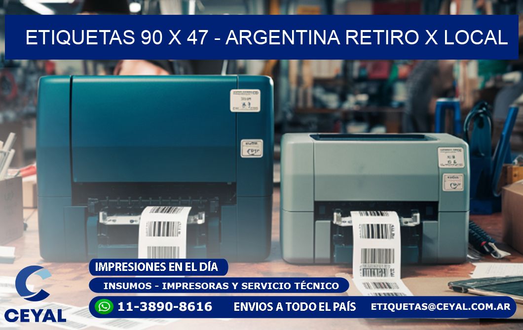 ETIQUETAS 90 x 47 - ARGENTINA RETIRO X LOCAL