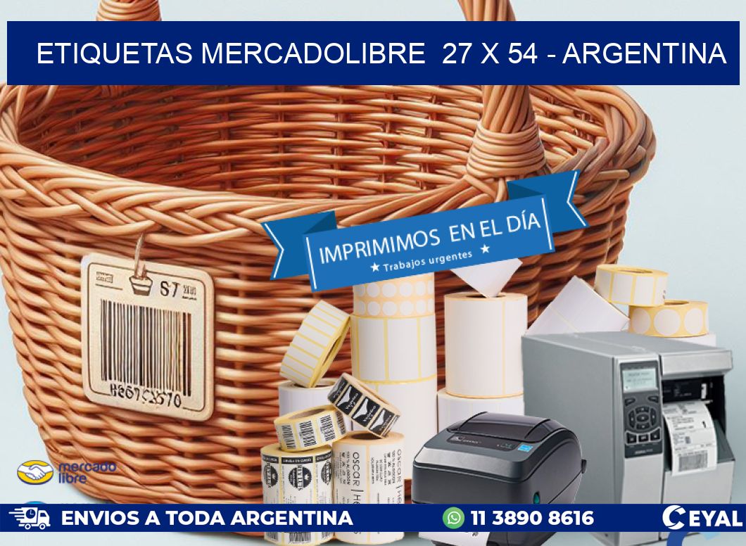 ETIQUETAS MERCADOLIBRE  27 x 54 - ARGENTINA