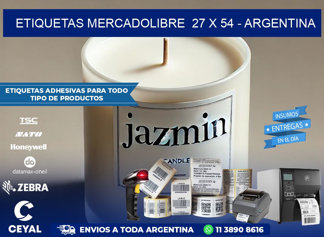 ETIQUETAS MERCADOLIBRE  27 x 54 - ARGENTINA