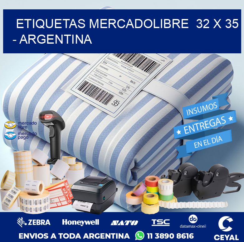 ETIQUETAS MERCADOLIBRE  32 x 35 - ARGENTINA