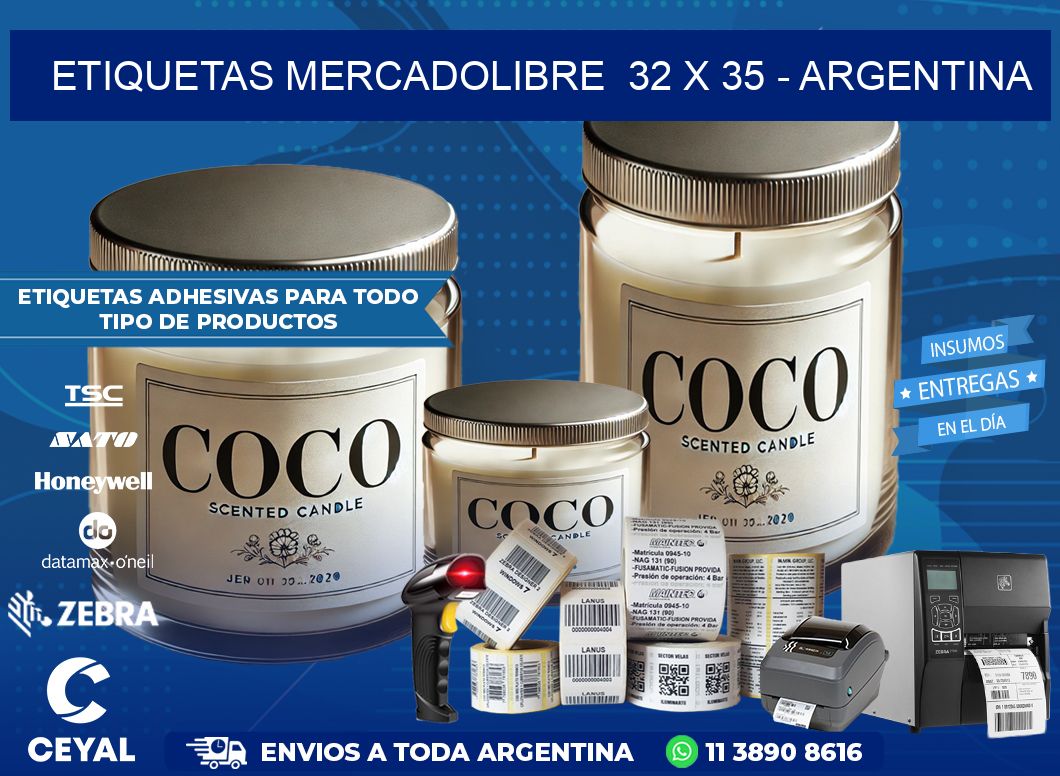 ETIQUETAS MERCADOLIBRE  32 x 35 – ARGENTINA