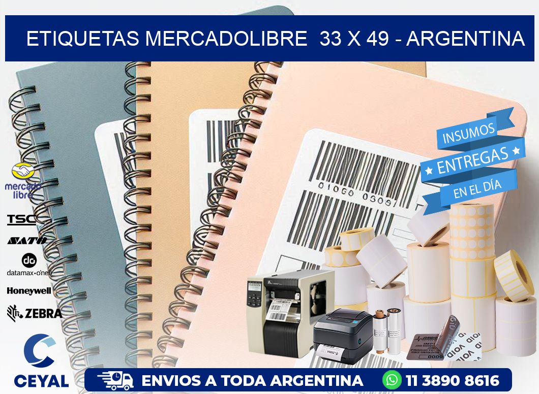 ETIQUETAS MERCADOLIBRE  33 x 49 - ARGENTINA