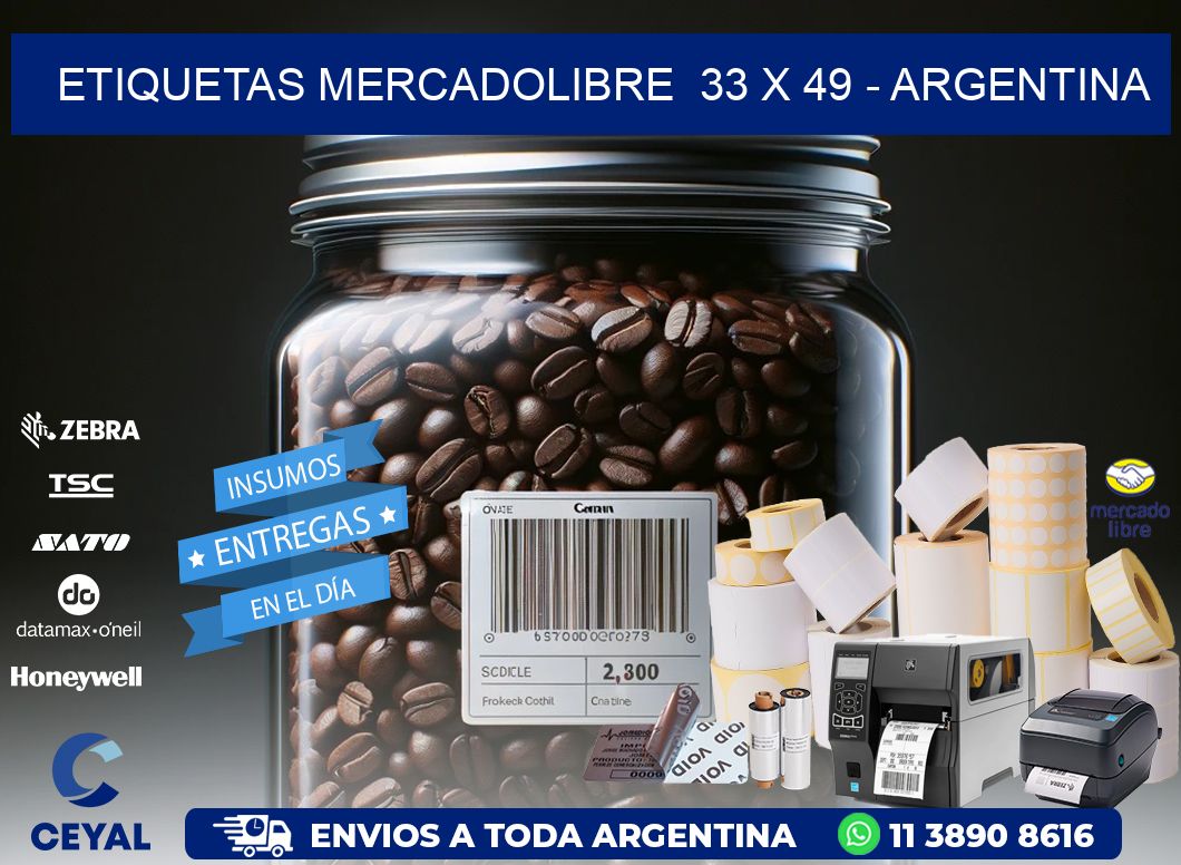 ETIQUETAS MERCADOLIBRE  33 x 49 - ARGENTINA